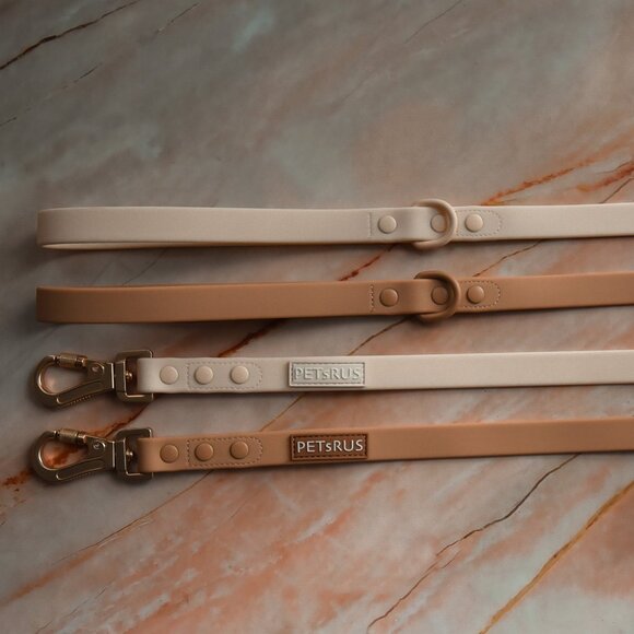 PETsRUS 5ft Dog Leash 3/4" Wide Biothane Waterproof Ivory PVC Screw Lock Light - Picture 2 of 3